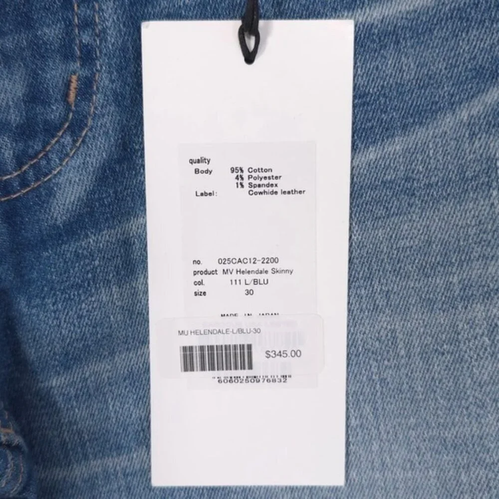 NWT MOUSSY VINTAGE Women's Jeans 30 JAPAN‎ MADE Helendale Skinny Distressed HOWA